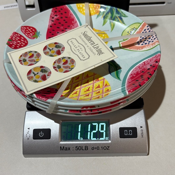 4 Southern Living Dillards 8 1/2" Melamine Side Salad Plates TropSummer Pool BBQ - Picture 10 of 10